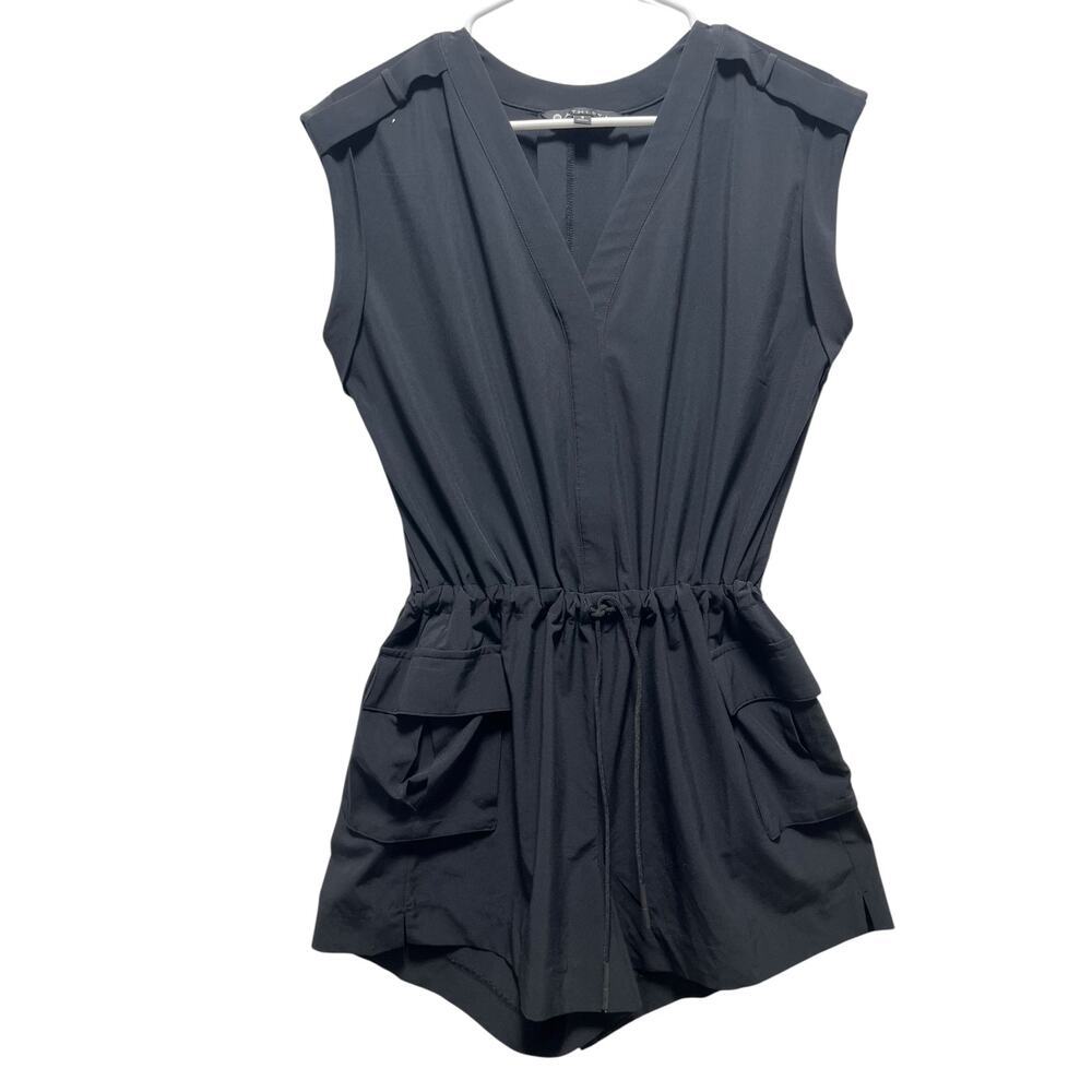 Athleta Black Utility Romper Size 2 Women’s Sleeveless V-Neck Pockets - Picture 15 of 16